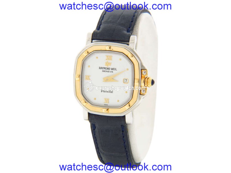 Raymond Weil Parsifal Two-tone Steel Case Blue Leather Strap Quartz Womens Watch Raymond Weil
