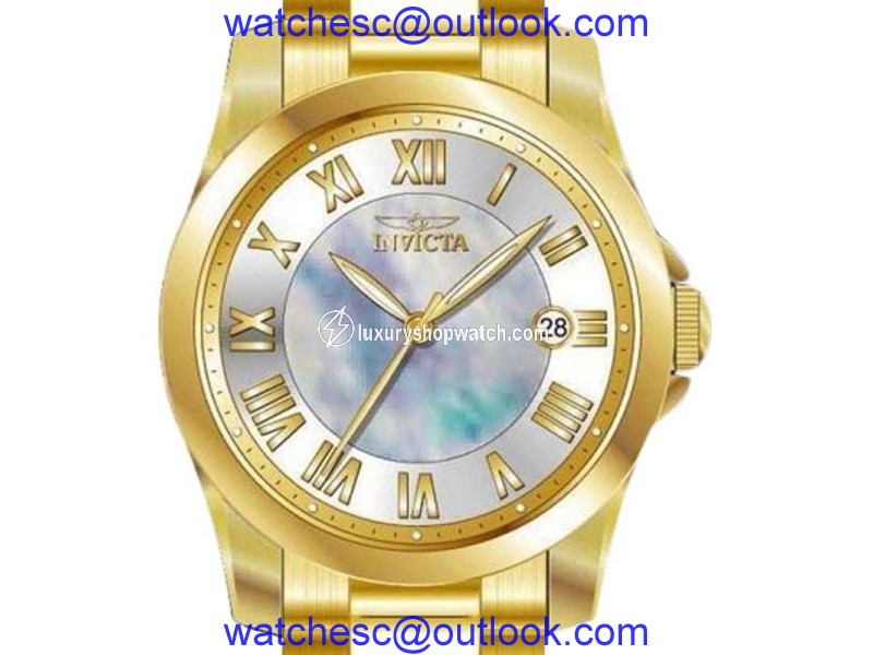 Invicta 15235 Angel Mother of Pearl Dial Gold Tone Quartz Women's Watch Invicta