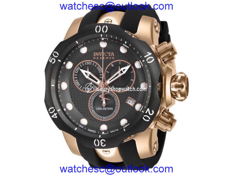 Invicta 16152 Venom Black Dial Rose Gold Chronograph Quartz Watch Invicta