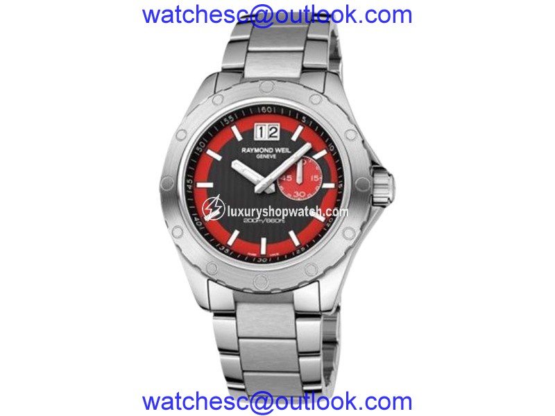 Raymond Weil 8300-SR1-20041 Sport Stainless Steel Black & Red Dial Mens Watch Raymond Weil