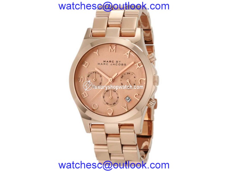Marc by Marc Jacobs MBM3107 Rose Gold Stainless Steel Chronograph Womens Watch Marc By Marc Jacobs