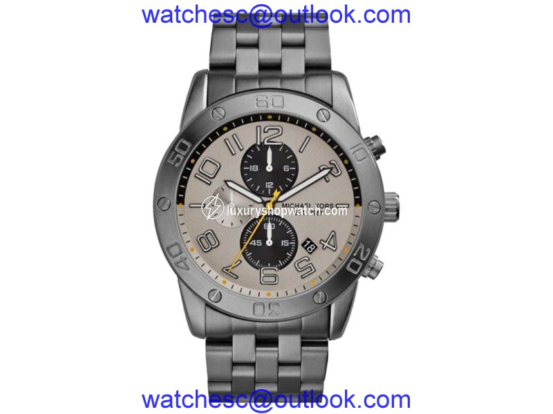 Michael Kors MK8349 Chronograph Silver Dial Gunmetal Stainless Steel Mens Watch Michael Kors