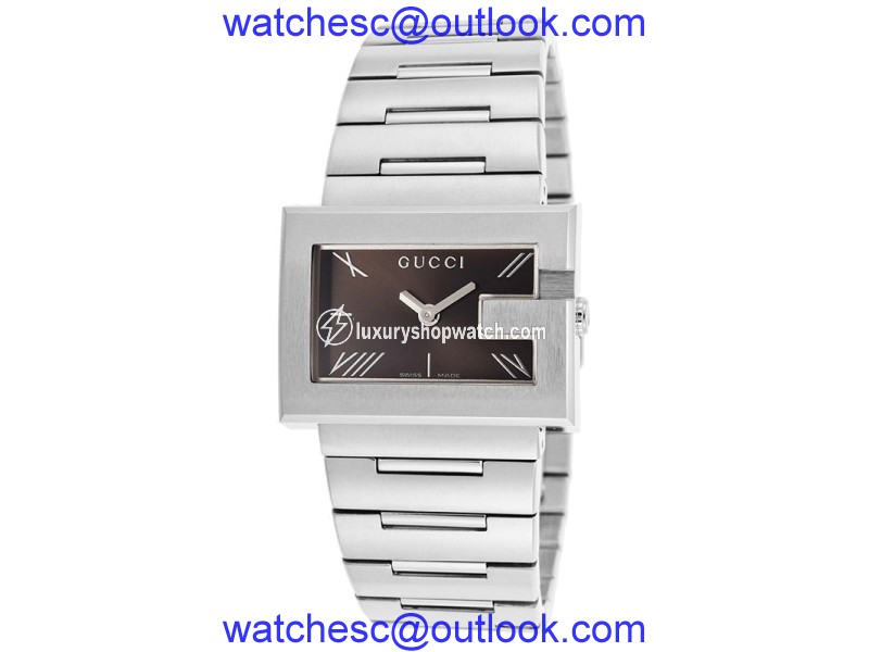 Gucci YA100505 Black Dial Stainless Steel Bracelet Quartz Womens Watch Gucci
