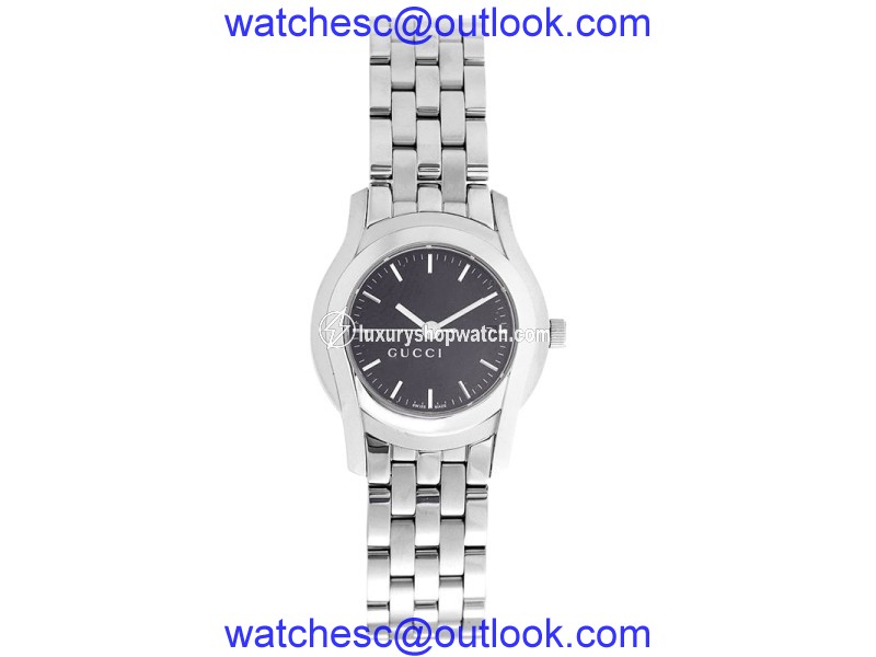 Gucci YA055518 Black Dial Stainless Steel Bracelet Quartz Womens Watch Gucci