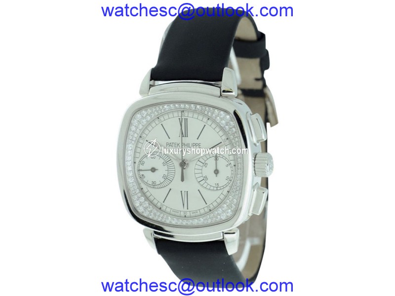 Patek Philippe Chronograph Diamond Dial 18K White Gold Womens Watch Patek Philippe