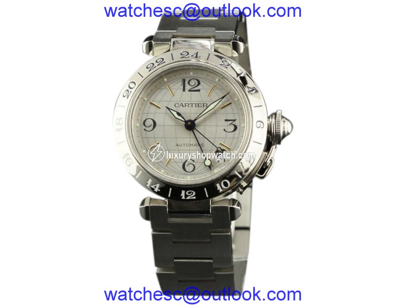 Cartier Pasha GMT W31029M7 Steel Silver Automatic 35mm Watch Cartier