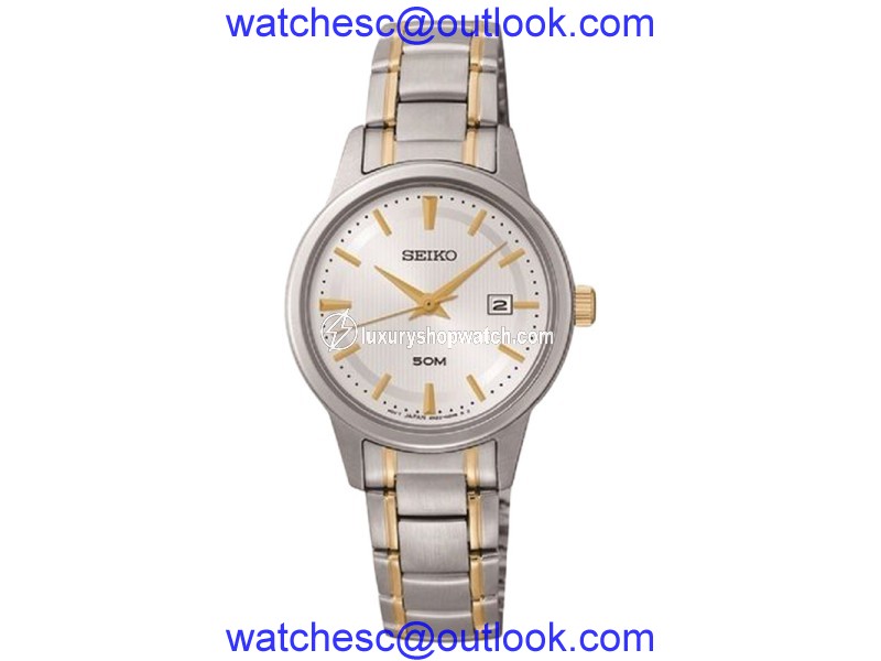 Seiko SUR843 Three-Hand Silver Gold-Tone Stainless Steel Womens Watch Seiko