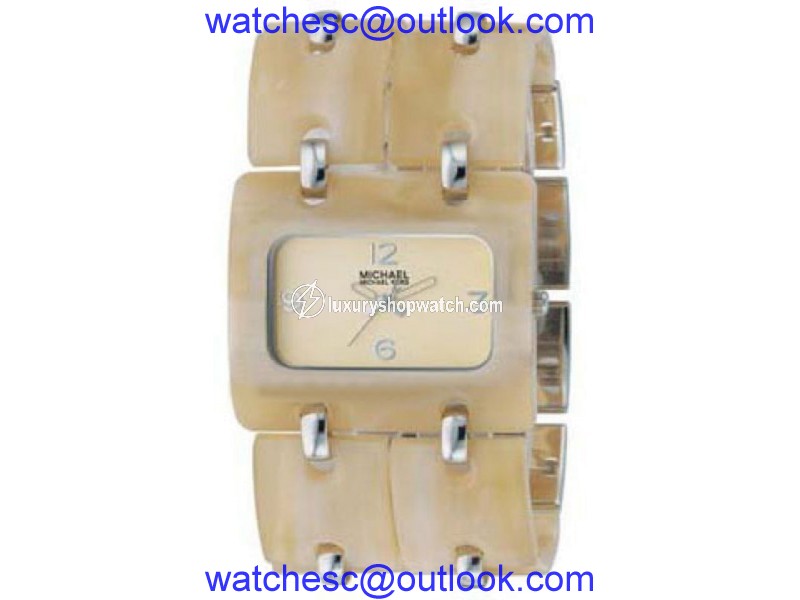 Michael Kors MK4047 Faux Cream Dial Acrylic & Gold Tone Womens Watch Michael Kors