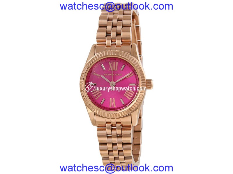 Michael Kors MK3285 Petite Pink Dial Rose Gold Stainless Women's Watch Michael Kors