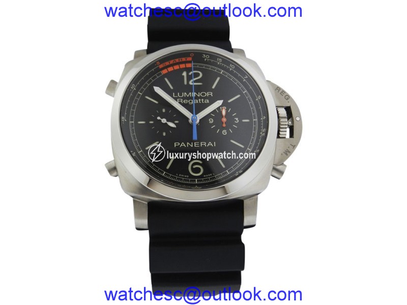 Panerai Luminor 1950 PAM00526 Titanium 3-Day Chronograph Flyback Regatta Black Dial 47mm Watch Panerai