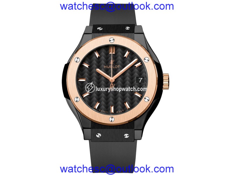 Hublot 581.co.1781.rx Classic Fusion Quartz Ceramic & 18K Rose Gold 33mm Mens Watch Hublot