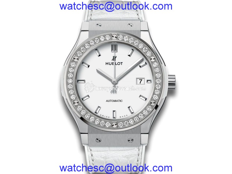 Hublot Classic Fusion 581.ne.2010.lr.1204 Stainless Steel Quartz 33mm Diamonds Watch Hublot