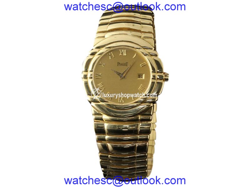 Piaget 17141 M411D 18K Yellow Gold Tanagra Champagne Roman Unisex Watch Piaget