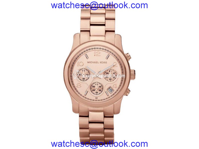 Michael Kors MK5128 Runway Chronograph Rose Gold Stainless Steel Womens Watch Michael Kors