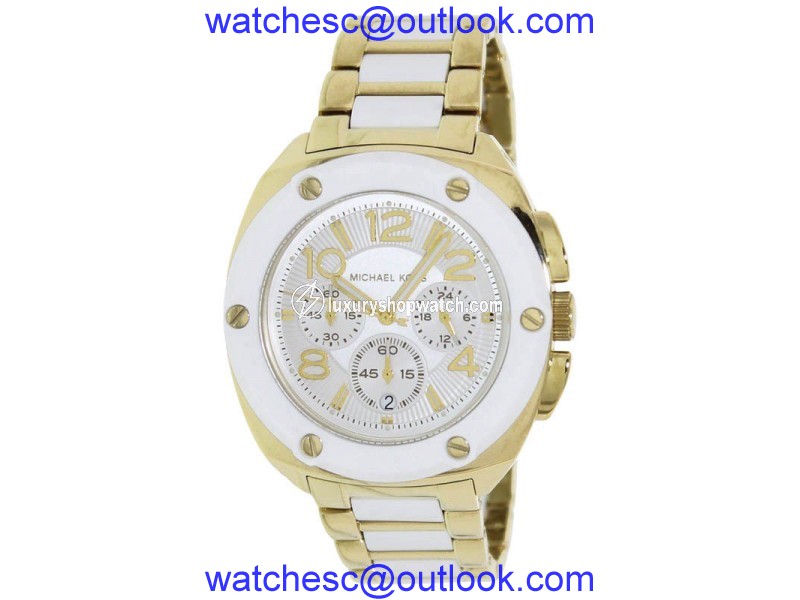 Michael Kors MK5731 Tribeca Chronograph White Dial Gold-Tone Womens Watch Michael Kors