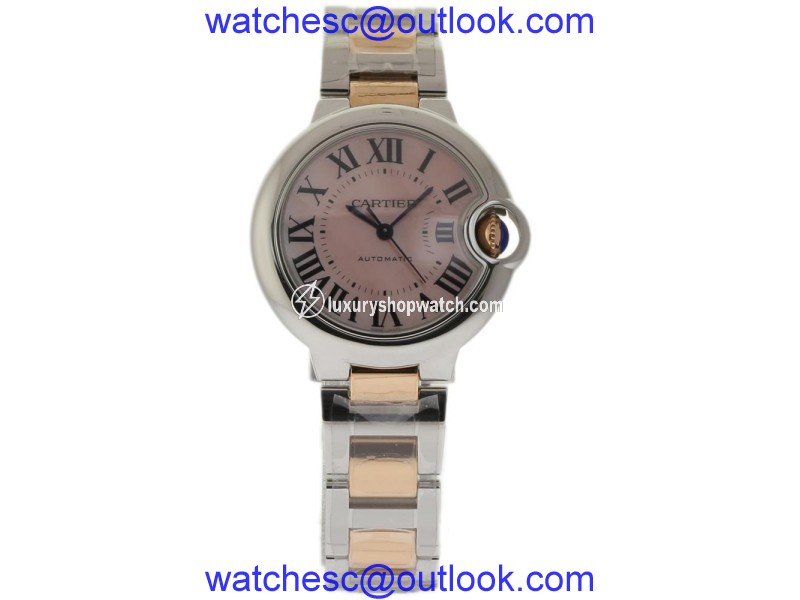 Cartier Ballon Bleu W6920098 Stainless Steel & 18K Rose Gold 33mm 33mm Womens Watch Cartier