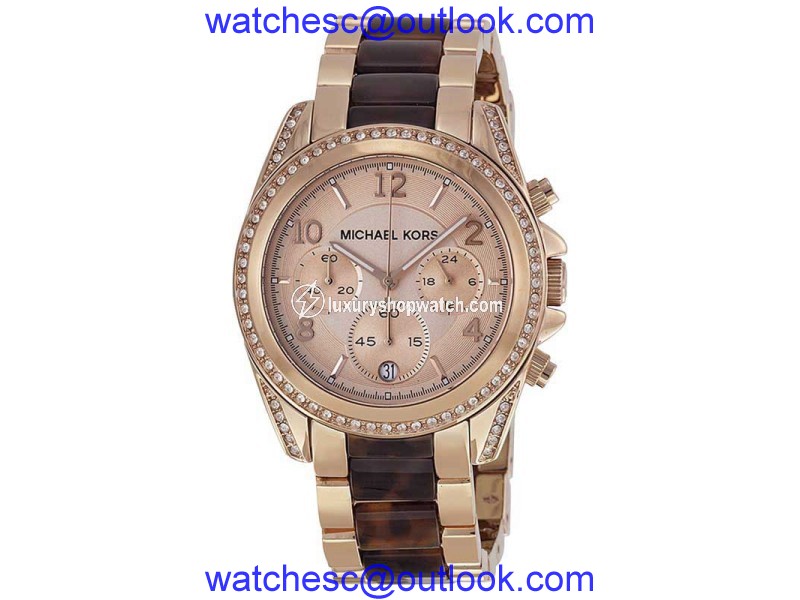 Michael Kors MK5859 Blair Rose Gold Dial Rose Gold Chronograph 39mm Womens Watch Michael Kors