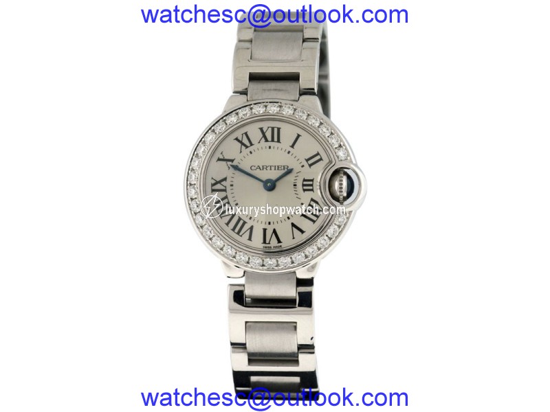 Cartier Ballon Bleu 18K White Gold Diamond 28mm Watch Cartier