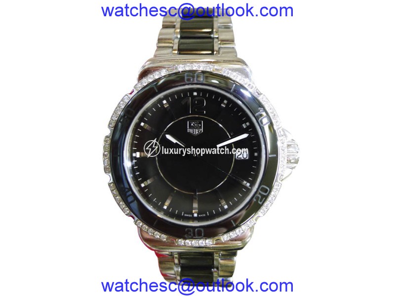 Tag Heuer Formula 1 WAH1212 Diamond Chronograph Steel Ceramic 35mm Womens Watch Tag Heuer