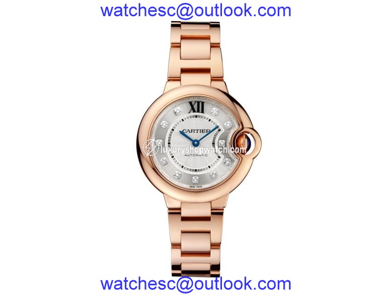Cartier Ballon Bleu WE902039 Silver Dial 18K Rose Gold 33mm Watch Cartier
