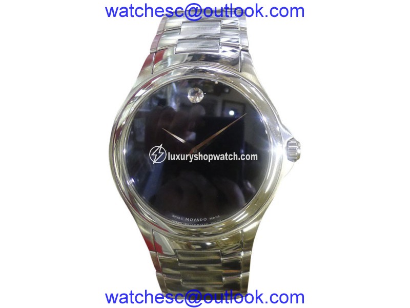 Movado 84 P2 1890 Stainless Steel Black Dial Automatic 40mm Mens Watch Movado