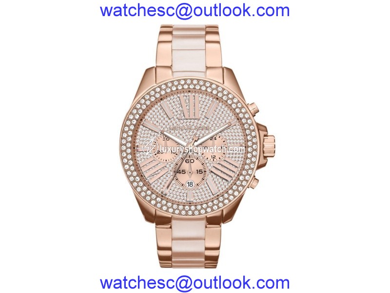 Michael Kors MK6096 Rose Gold Tone Stainless Steel 42mm Womens Watch Michael Kors