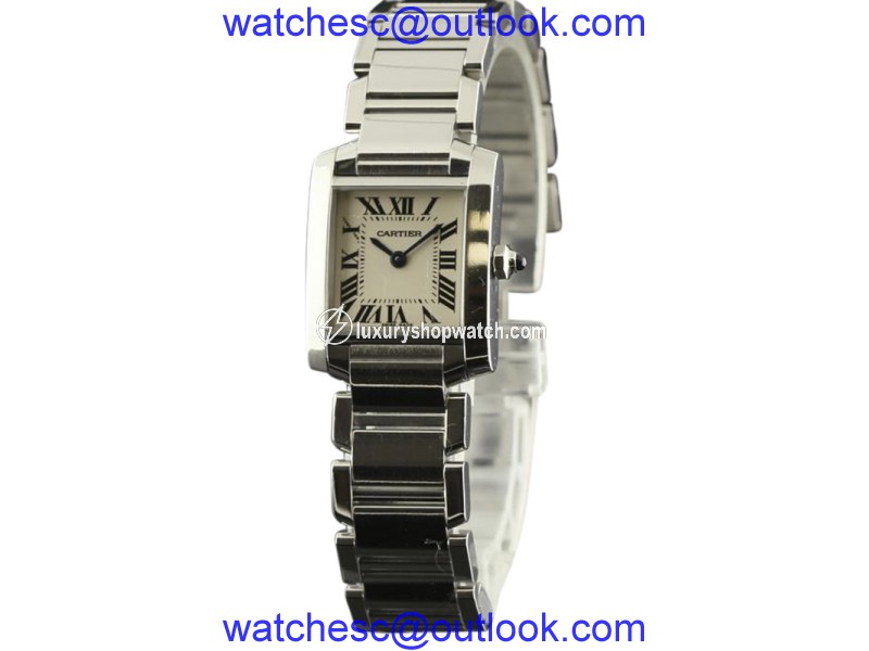 Cartier Tank Francaise W51008Q3 Stainless Steel White Dial Quartz 20mm Womens Watch Cartier
