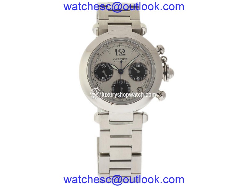 Cartier Pasha C W31048M7 Stainless Steel Automatic Silver Dial 35mm Womens Watch Cartier