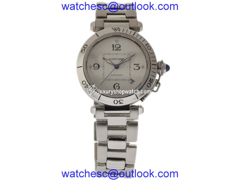 Cartier Pasha W31059H3 Stainless Steel Automatic Silver Dial 38mm Womens Watch Cartier