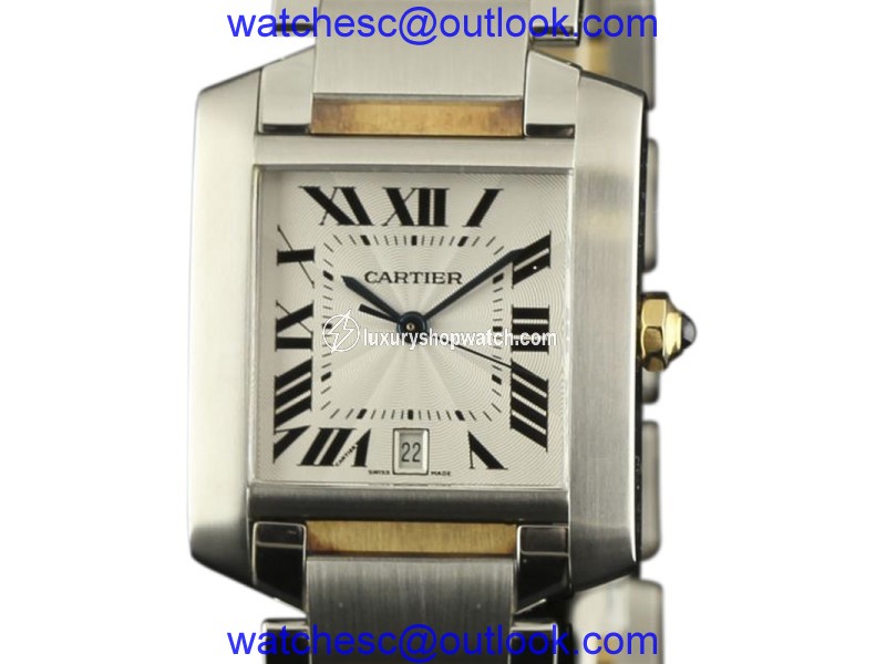 Cartier Tank Francaise W51005Q4 Stainless Steel & 18K Yellow Gold Automatic 32mm Mens Watch Cartier