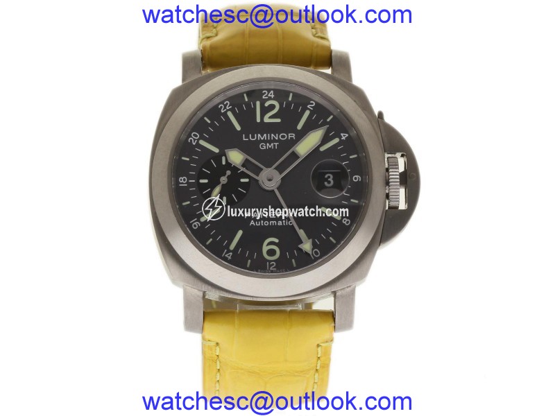 Panerai Luminor GMT PAM00089 Titanium / Leather 44mm Mens Watch Panerai