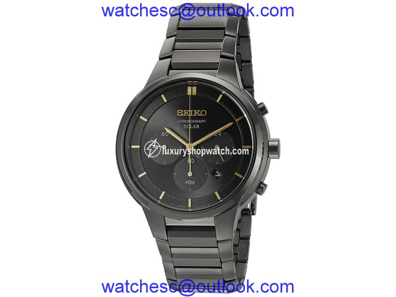 Seiko SSC441 Black Ion Plated Stainless Steel 41.50mm Mens Watch Seiko