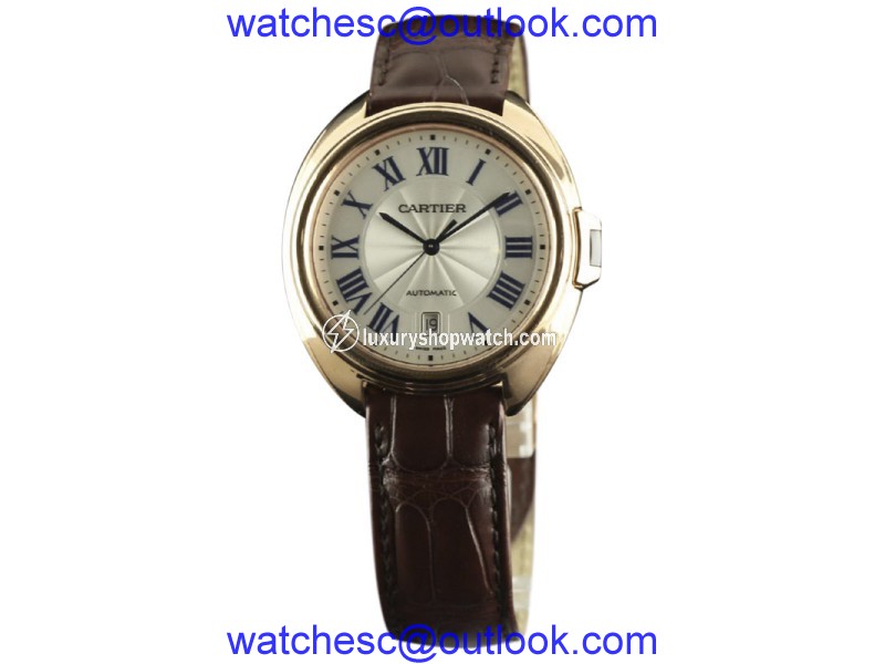 Cartier Cle De WGCL0004 18K Rose Gold & Leather Automatic 40mm Mens Watch Cartier