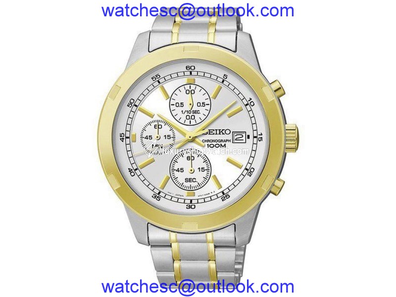 Seiko SKS432 Two-Tone Chronograph Quartz 43mm Mens Watch Seiko