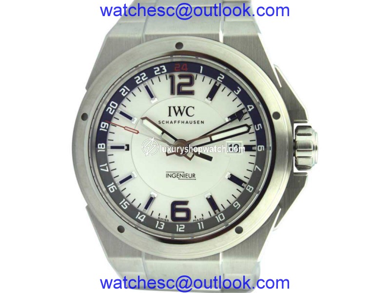 IWC Ingenieur IW324404 Stainless Steel GMT White Dial 43mm Mens Watch IWC
