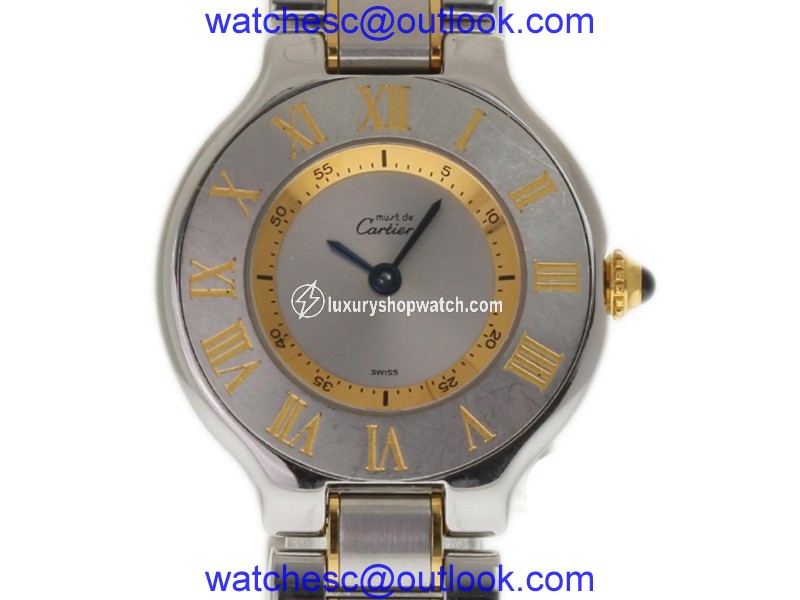 Cartier Must De Cartier 21 1330 31mm Stainless Steel Gold Quartz Women's Watch Cartier