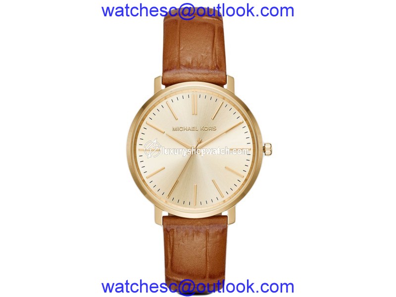 Michael Kors Jaryn MK2496 Gold Tone Stainless Steel / Leather Quartz 38mm Womens Watch Michael Kors