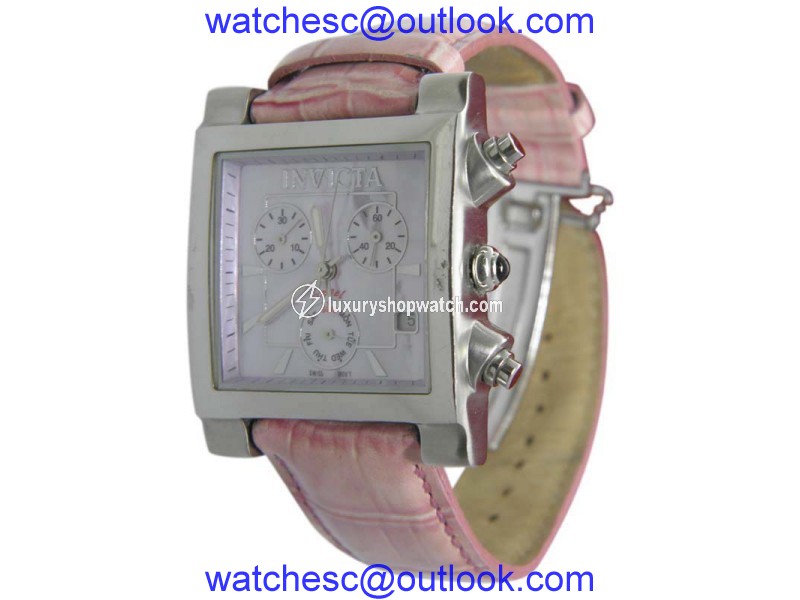 Invicta Angel Square Classic 9590 Stainless Steel & Leather Quartz 31mm Womens Watch Invicta