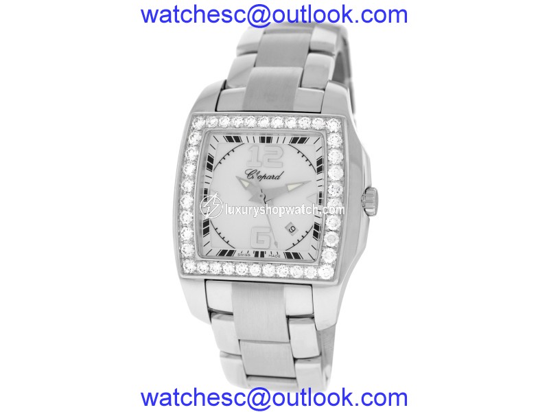 Chopard Two O Ten 108464-2001 18K White Gold & Stainless Steel 1.87 ct. Diamonds 34mm Mens Watch Chopard