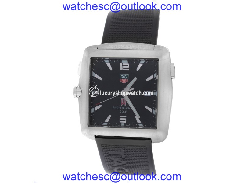 Tag Heuer Tiger Woods WAE1110 Stainless Steel & Rubber Quartz 36mm Mens Watch Tag Heuer