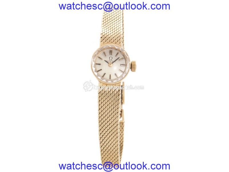 Omega Mini 14K Yellow Gold Automatic 15mm Vintage Womens Watch Omega