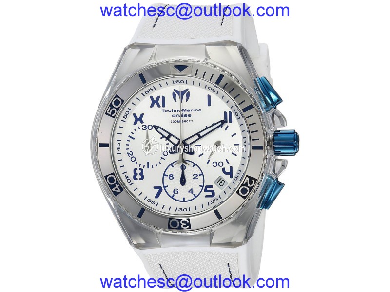 Technomarine Cruise TM-115338 Stainless Steel & Silicone Strap Quartz 46mm Mens Watch TechnoMarine