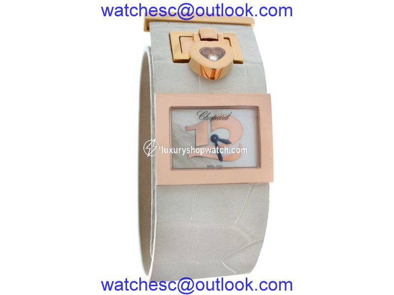 Chopard Happy Diamonds 209147-5001 18K Rose Gold Quartz 26mm Womens Watch Roger Dubuis