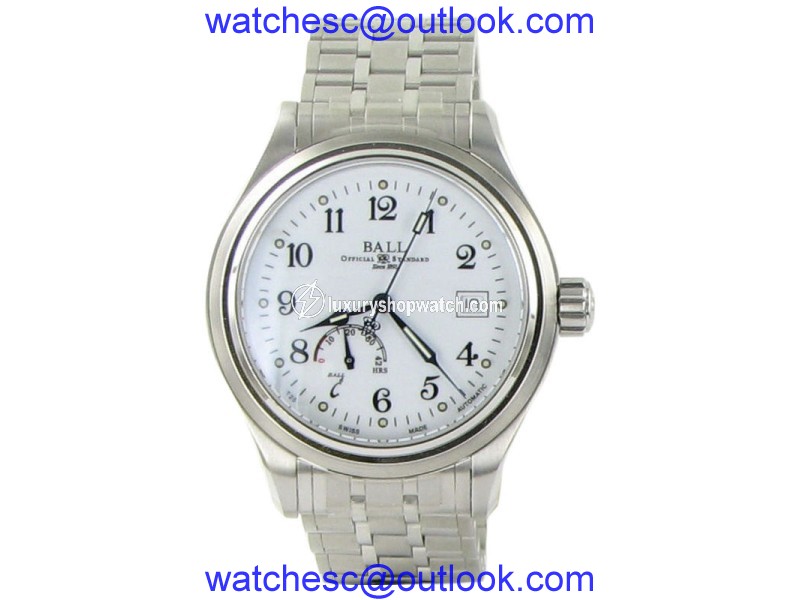 Ball Trainmaster NM1056D-S1J-WH Stainless Steel Automatic 41mm Mens Watch Ball