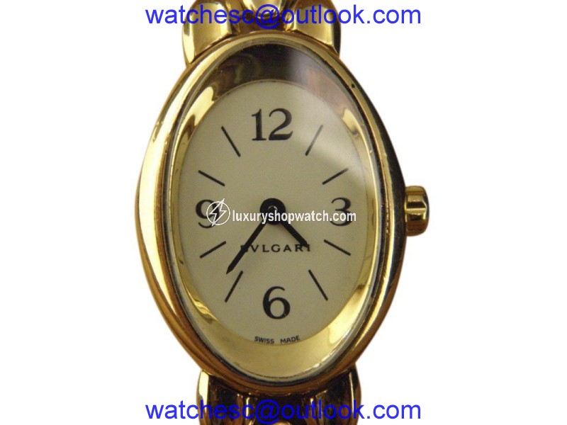 Bulgari Bvlgari Oval OV 27 G 18K Yellow Gold Quartz 23mm Womens Watch Bulgari