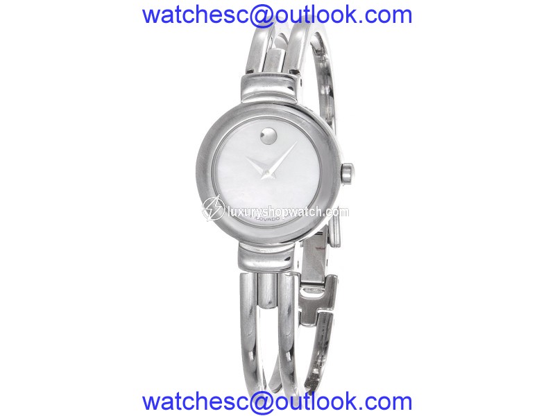 Movado 84A1809A Stainless Steel with White Mother of Pearl Dial 24mm Womens Watch Movado