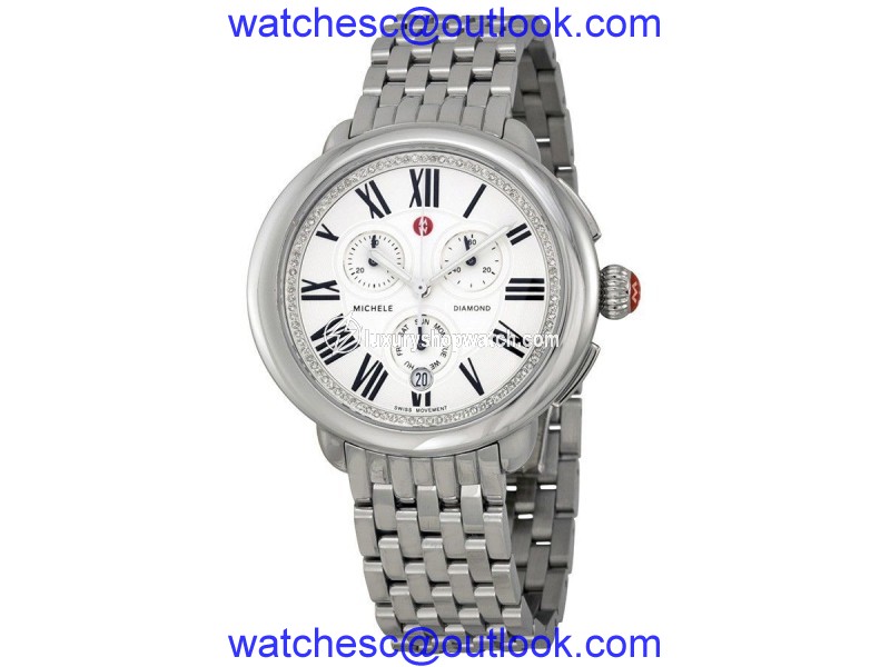 Michele Serein MWW21A000019 Chronograph Diamond Stainless Steel 39mm Womens Watch Michele