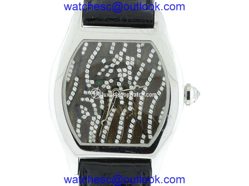 Cartier Tortue 18K White Gold & Leather 28mm x 34mm Watch Cartier