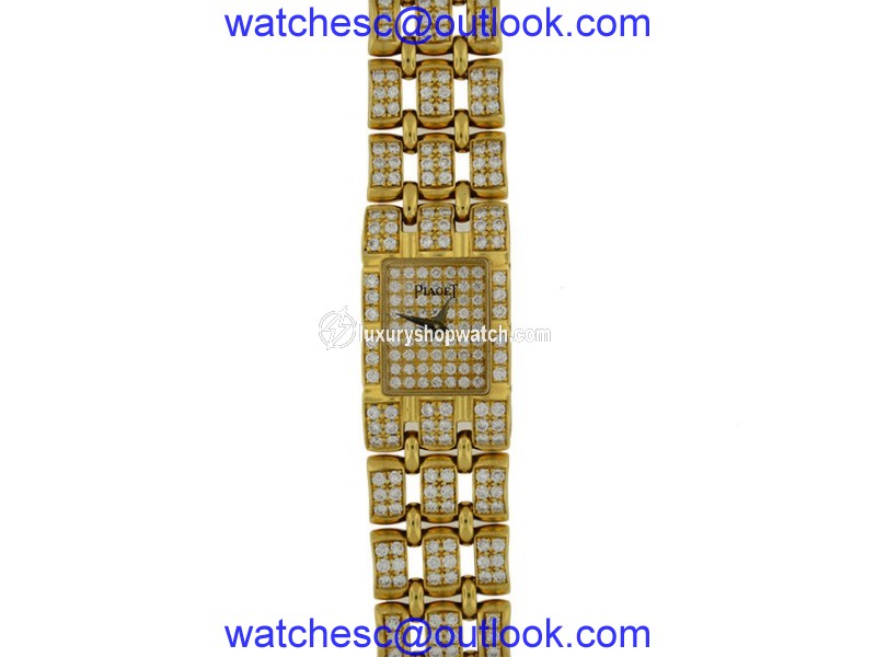 Piaget 18 K Yellow Gold With Diamonds Diamond Bracelet Watch Piaget