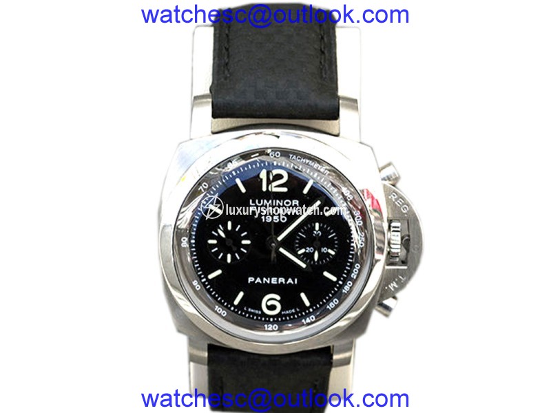 Panerai Luminor Chrono Flyback Automatic Stainless Steel 44mm Leather Watch 1950 Panerai